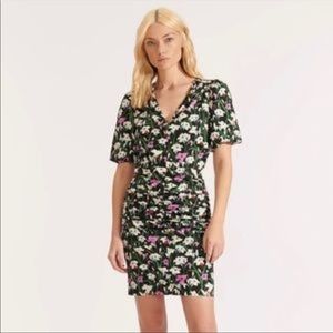VERONICA BEARD Janis Ruched Floral Mini Dress